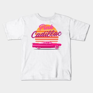 Pink Cadillac - Classic vintage caddy at sunset Kids T-Shirt